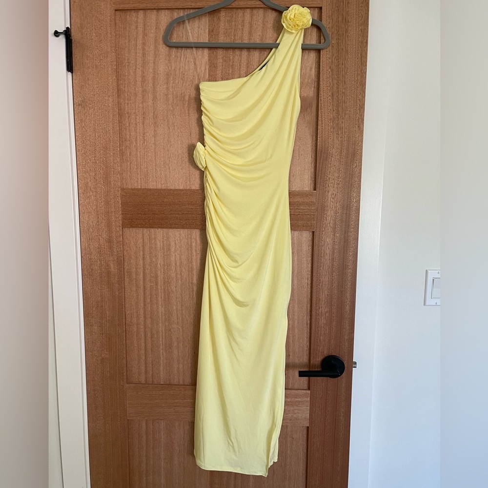 FORE Asymmetric Rose Dress